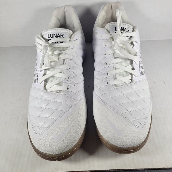 Nike Lunargato II White Gum Black Mesh Leather Men's Athletic Shoes Size 10.5 - Picture 2 of 7